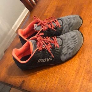 Inov-8 barefoot shoes black and coral.